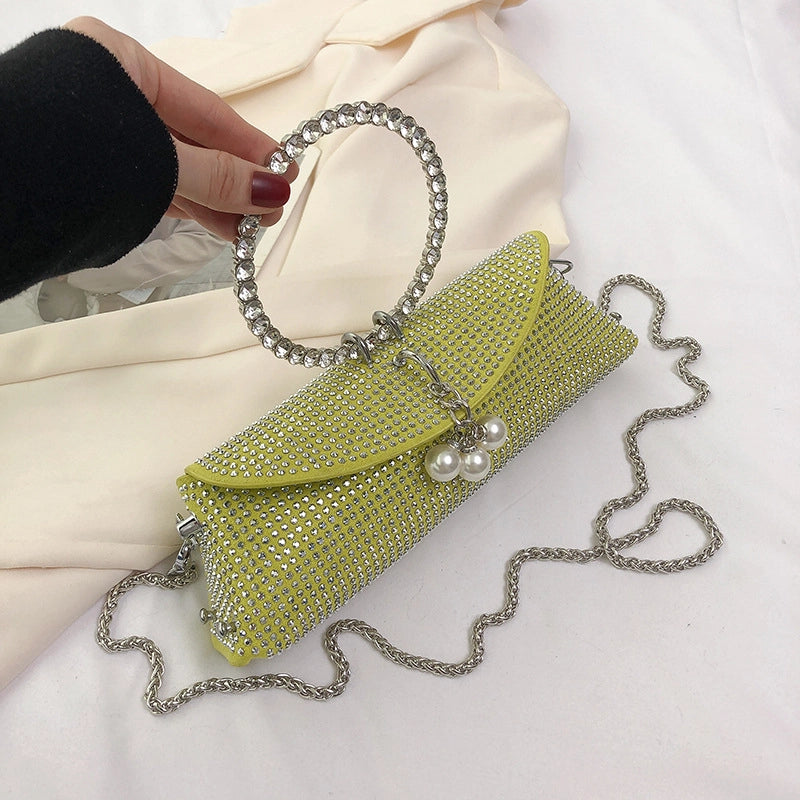 Grey Green Rose Red Pu Leather Solid Color Cylindrical Evening Bags