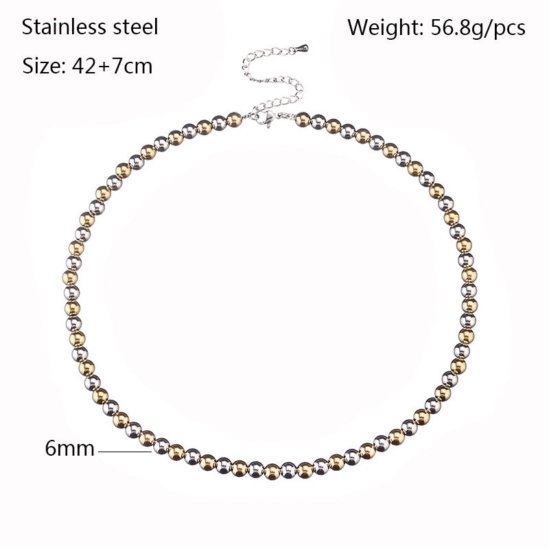 Modern Style Round Stainless Steel Necklace