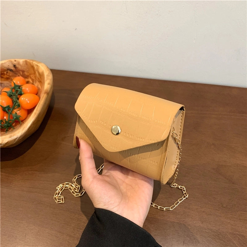 Women's Pu Leather Solid Color Basic Classic Style Square Flip Cover Shoulder Bag Crossbody Bag
