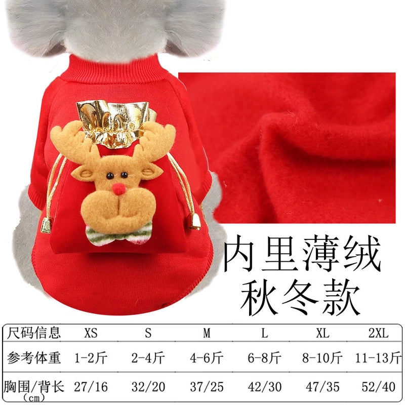 Cute Cloth Christmas Santa Claus Snowflake Elk Pet Clothing