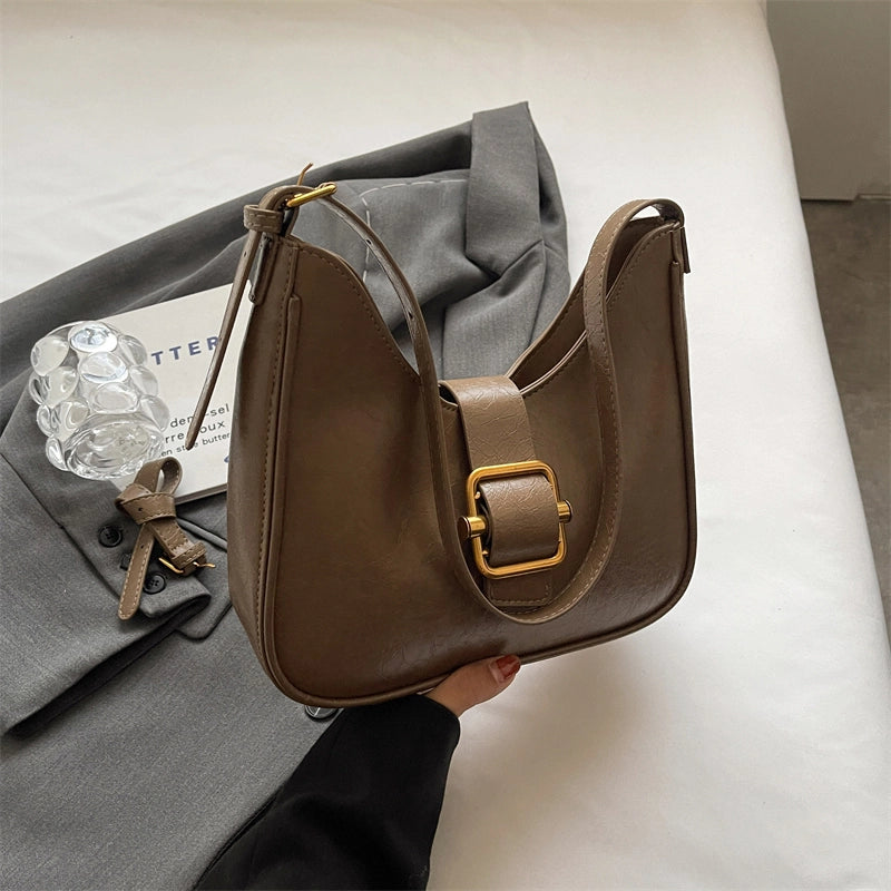 Autumn And Winter Texture Underarm Bag  New Fashion Retro Underarm Bag New Moon Bag Women's Cross-Body Bag