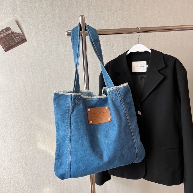 Women's Large All Seasons Denim Classic Style Sports Canvas Bag Handbag Tote Bag