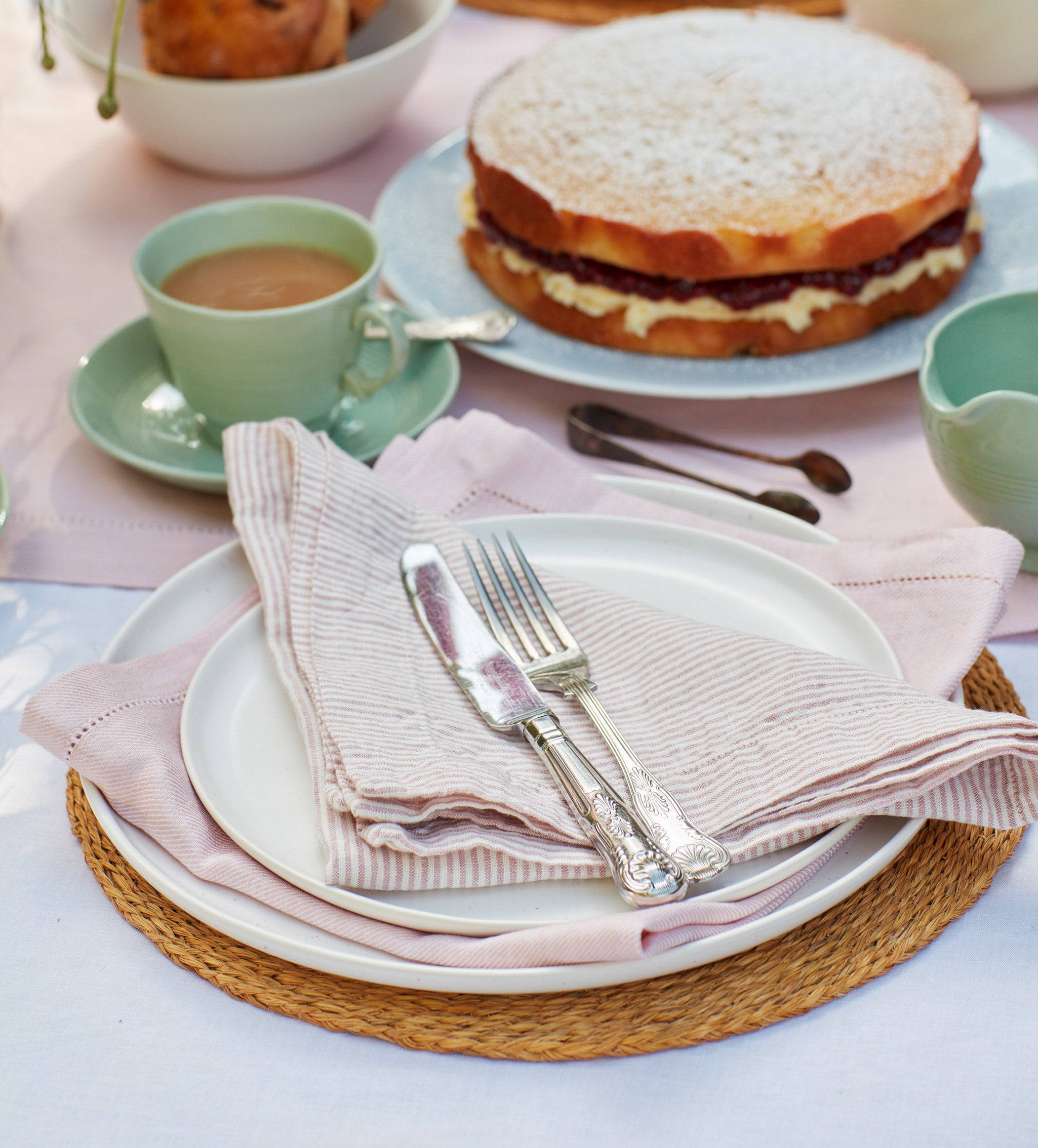 Blush Pink Cotton Linen Napkins - Set of 4