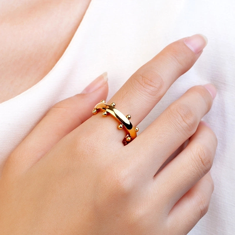Streetwear Geometric 304 Stainless Steel Mixed Metal Plating Rings