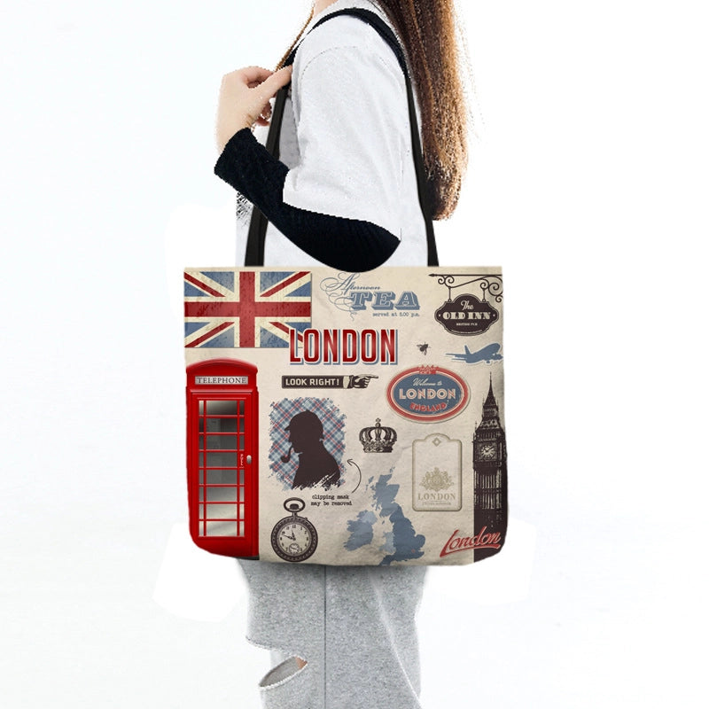 Women's Medium Polyester Printing Basic Classic Style Square Open Shoulder Bag