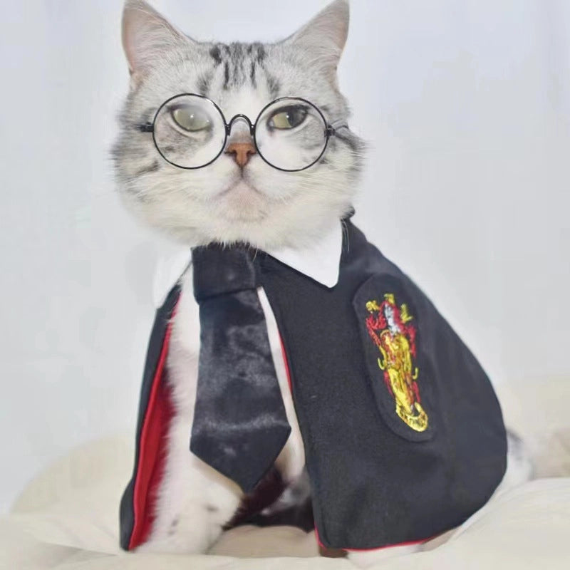 Pet Magic Cloak Cyber Popular Cloak Embroidered Spring And Autumn Dog Shawl Cat COS Fashion Clothes