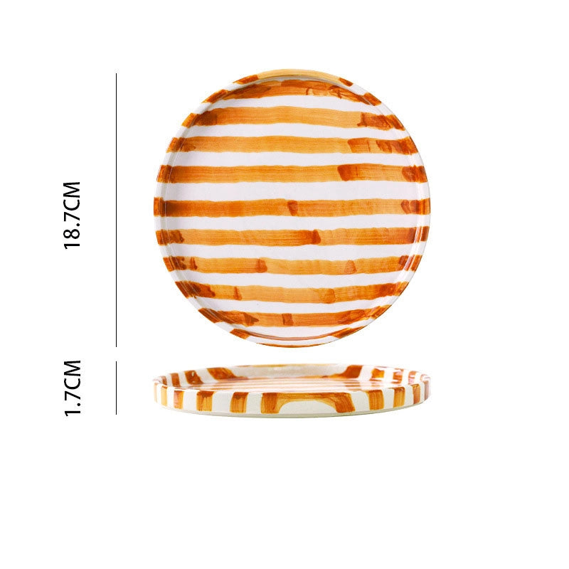 Casual Cute Stripe Ceramics Plate Water Bottles 1 Piece 1 Set