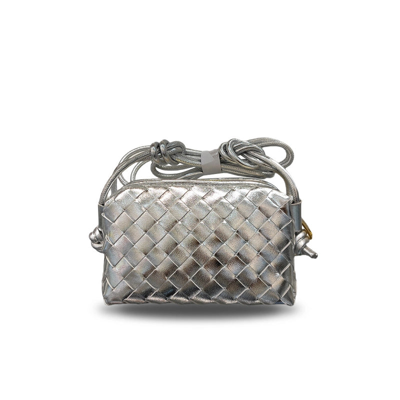 New Square Woven Cloud Bag Genuine Leather  Women's Bag Fashionable Hand-held Shoulder Crossbody Bag For Women