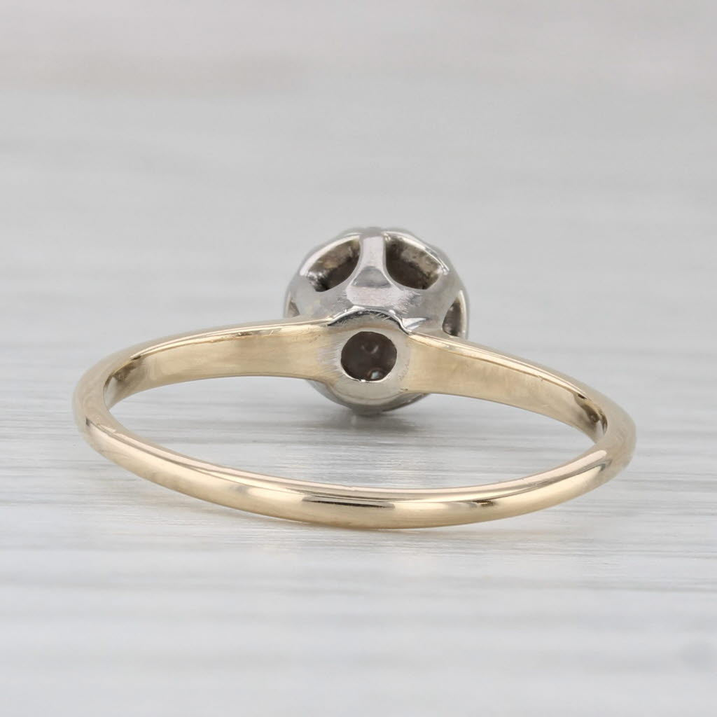 Vintage 0.21ctw Diamond Flower Cluster Engagement Ring 14k Gold Size 6.75