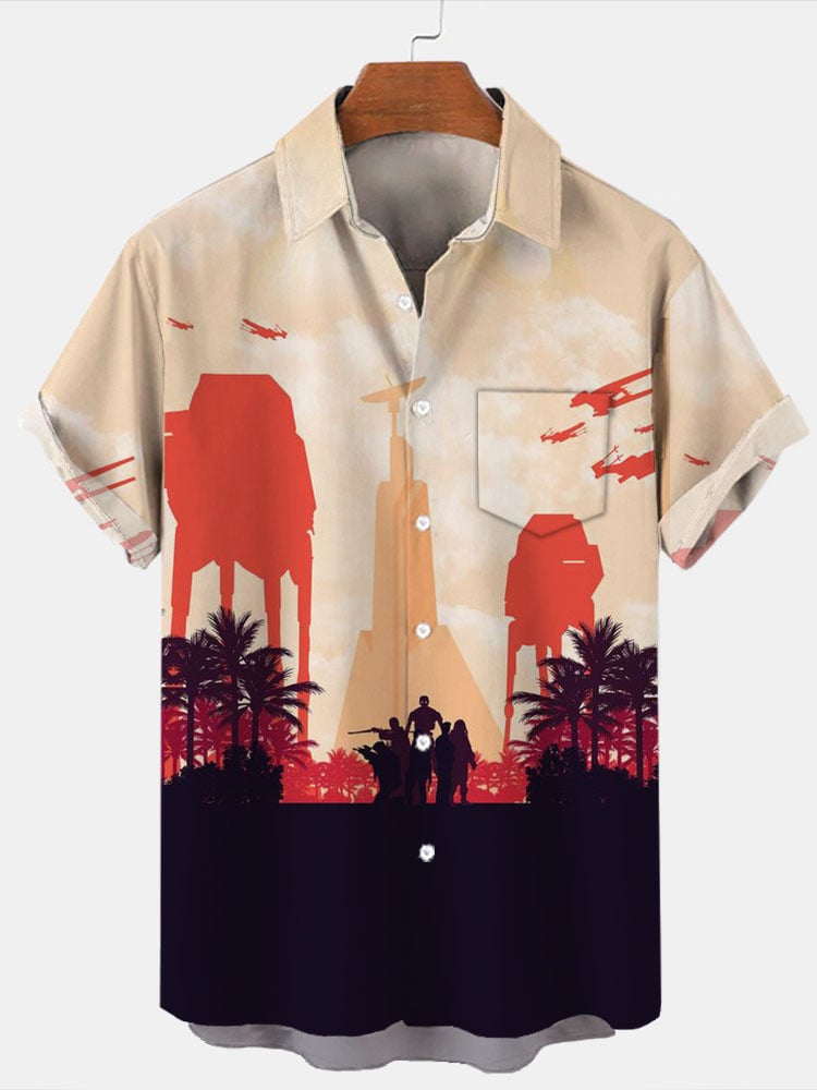 Hawaiian short sleeve pocket shirt