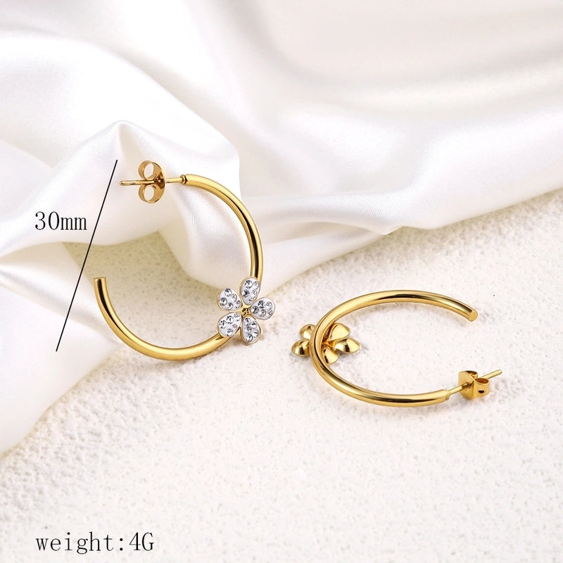 12 Pieces Minimalist Commute Geometric Heart Shape Plating Titanium Steel Drop Earrings Earrings Ear Studs