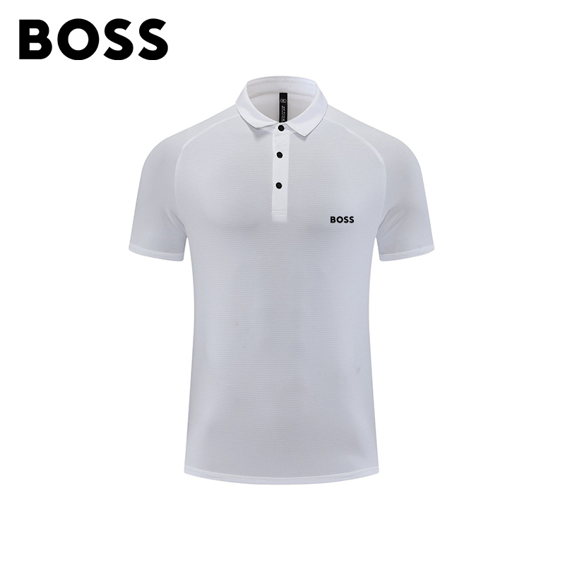 BOSS Men-s Lapel Short Sleeve Quick Dry Polo Shirt