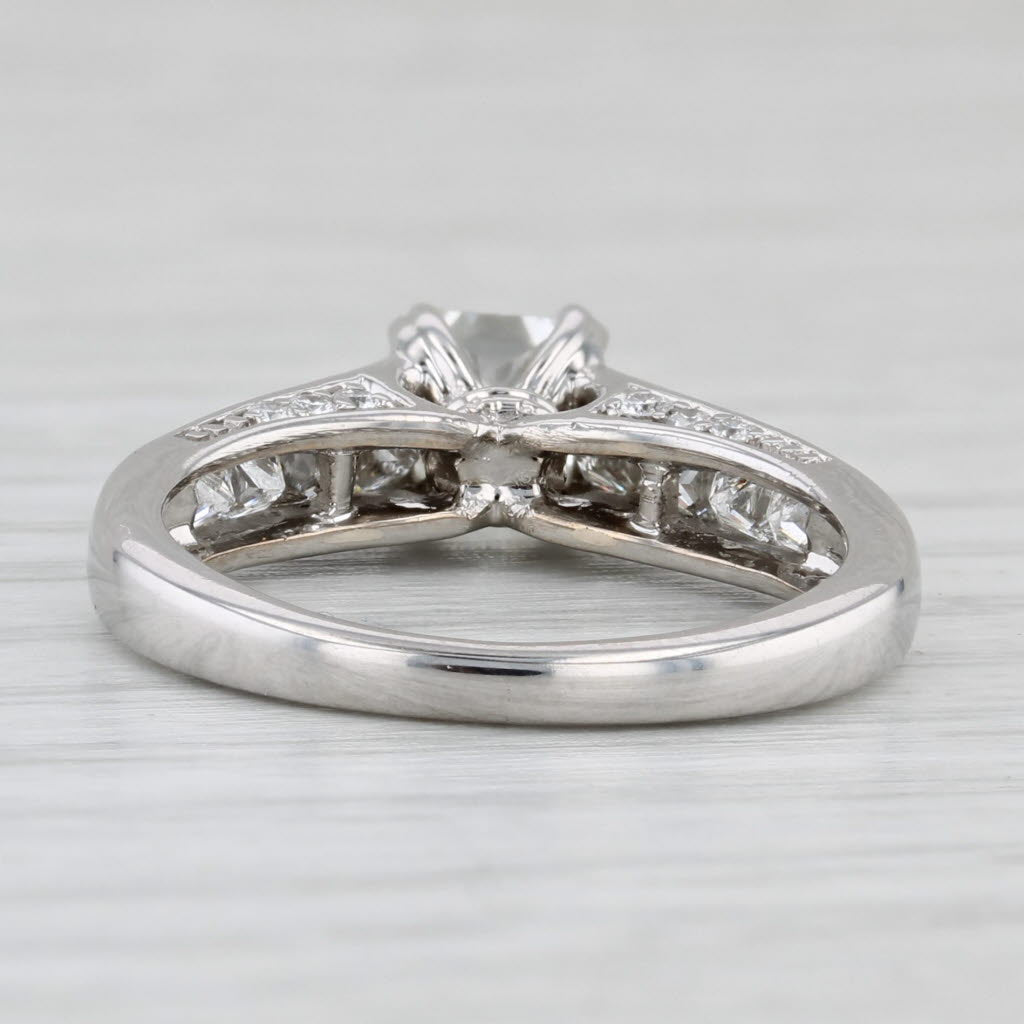 1.48ctw Princess Diamond Engagement Ring 14k White Gold Size 5.5 Cathedral
