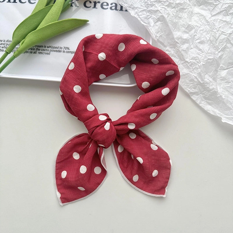 Women's Sweet Minimalist Color Block Cotton And Linen Printing Scarf