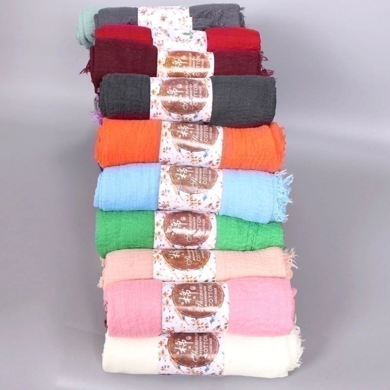 20 Pieces Fashion Solid Color Cotton Pashmina Scarves