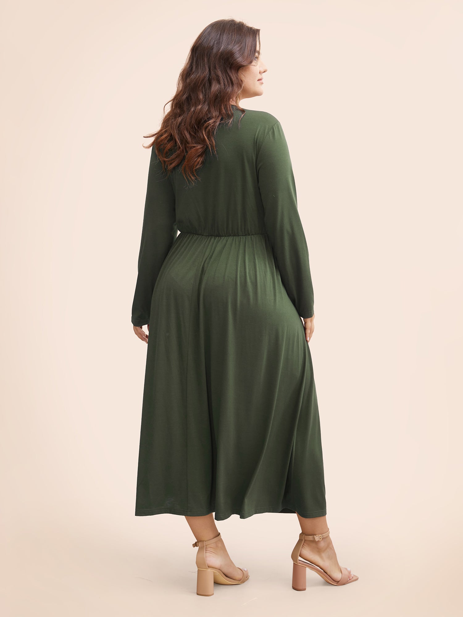 Supersoft Essentials Ruched Wrap Pleated Hem Dress