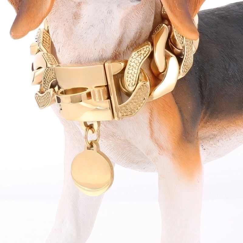 30mm Stainless Steel Cuban Chain Hip Hop Style Largepet Dog Collar