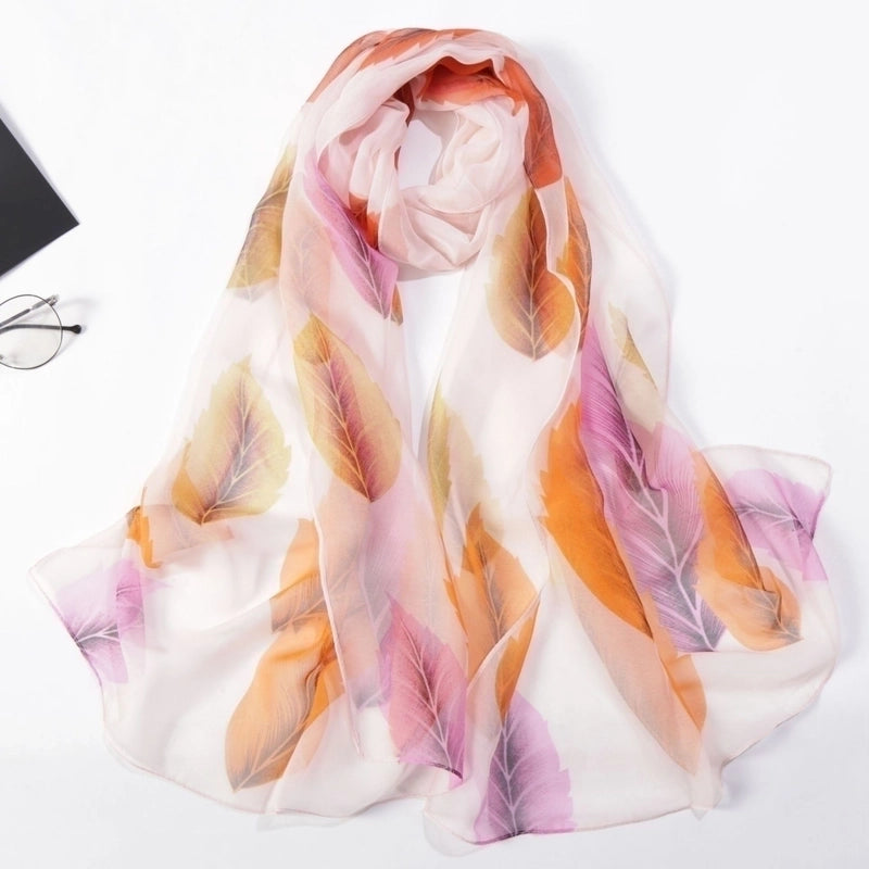 Women's Elegant Color Block Georgette Printing Silk Scarf