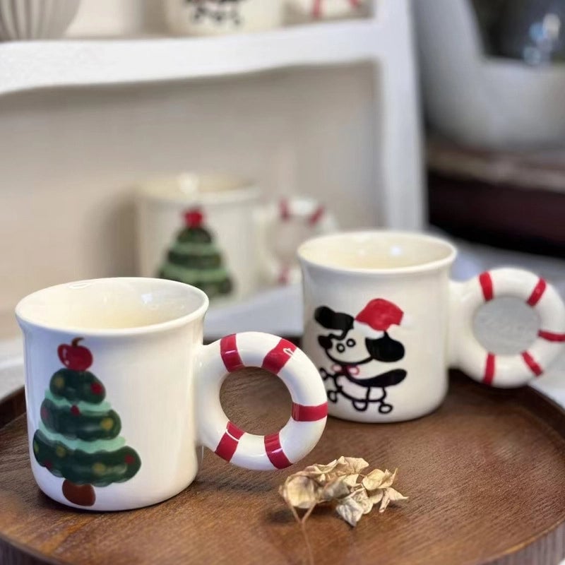 Christmas Casual Elegant Christmas Tree Ceramics Plate Mug 1 Piece