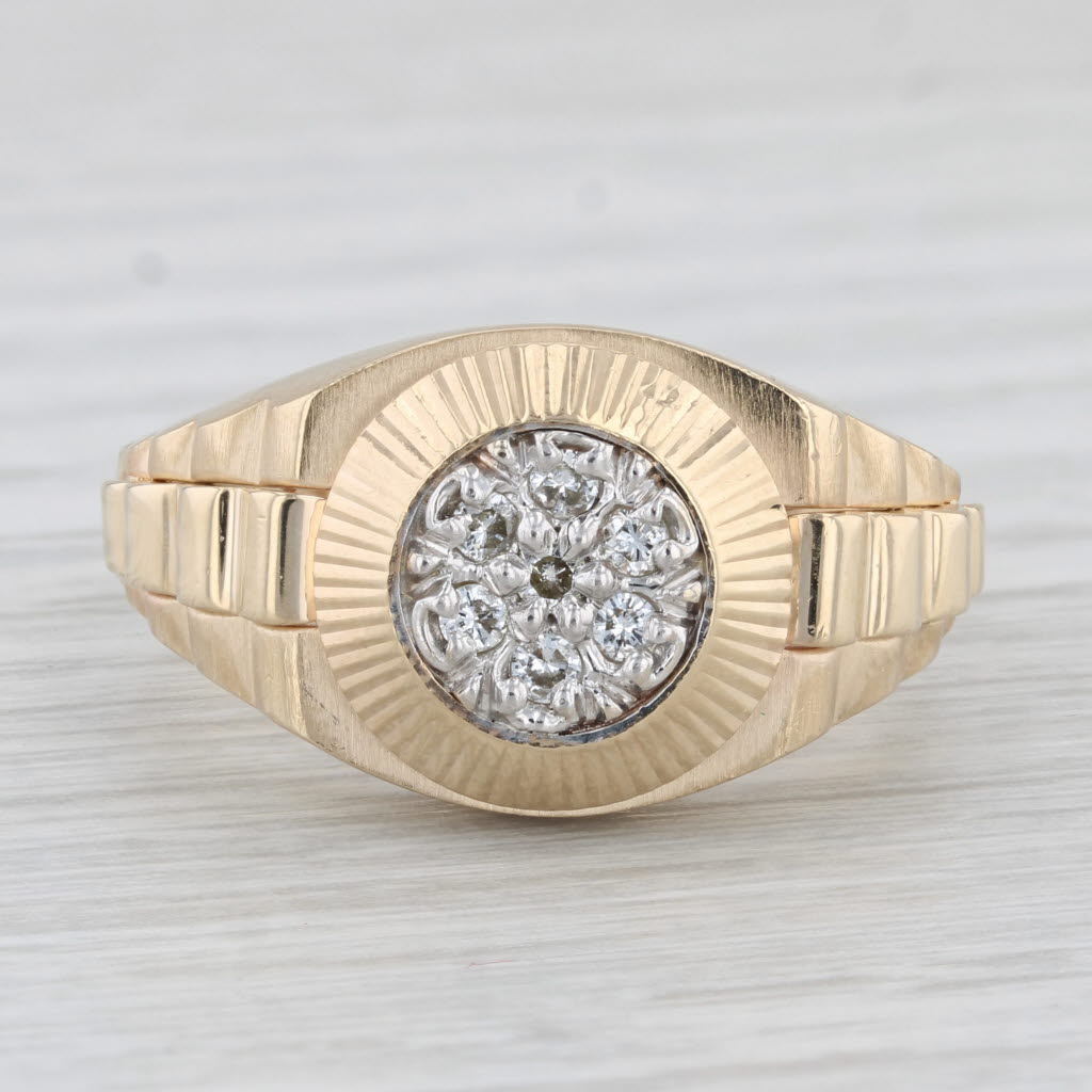 0.14ctw Diamond Ring 14k Yellow Gold Size 11.75 Men's Wedding Band