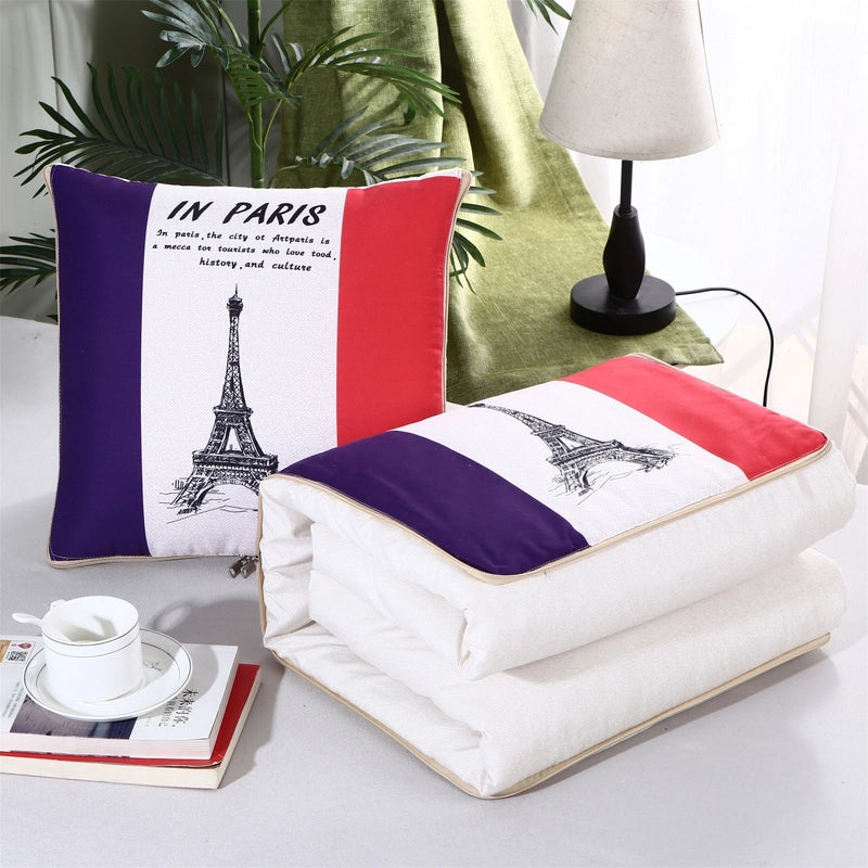 Pillow Quilt Dual-use Two-in-one Four-season Universal Car Thin Cushion Sleeping Blanket Activity Gift Printing