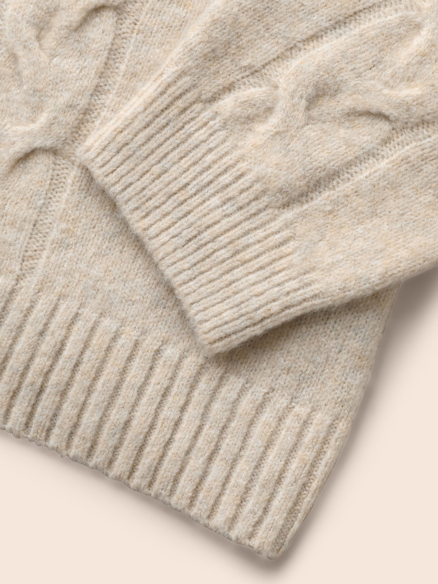 Supersoft Essentials Solid Cable Knit Puff Sleeve Pullover