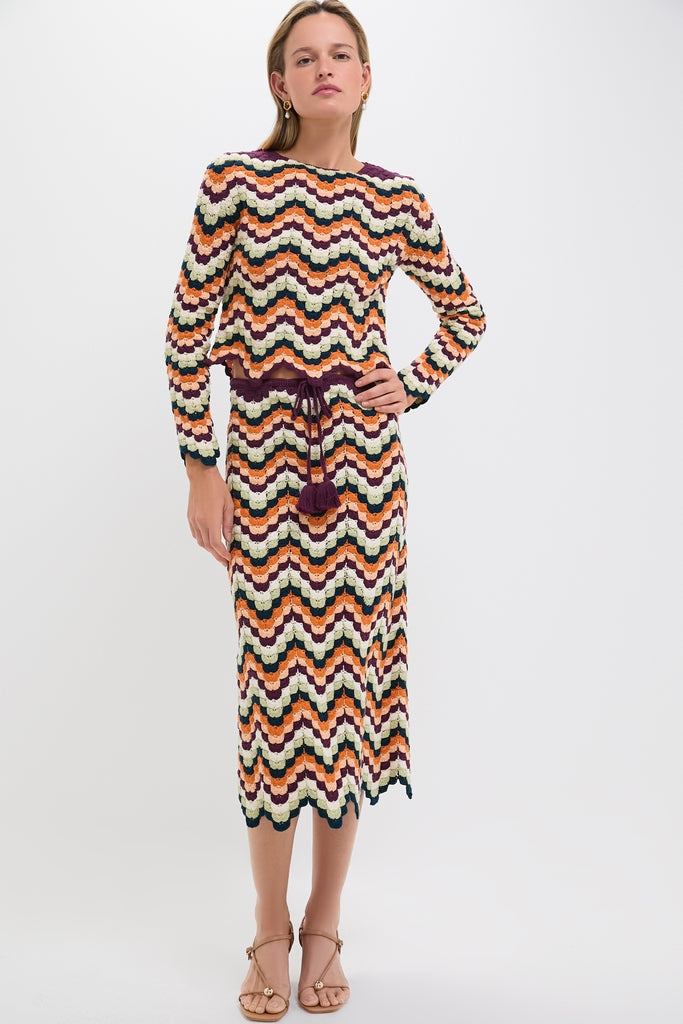 Pistaccio and Terracota Pesca Pencil Skirt