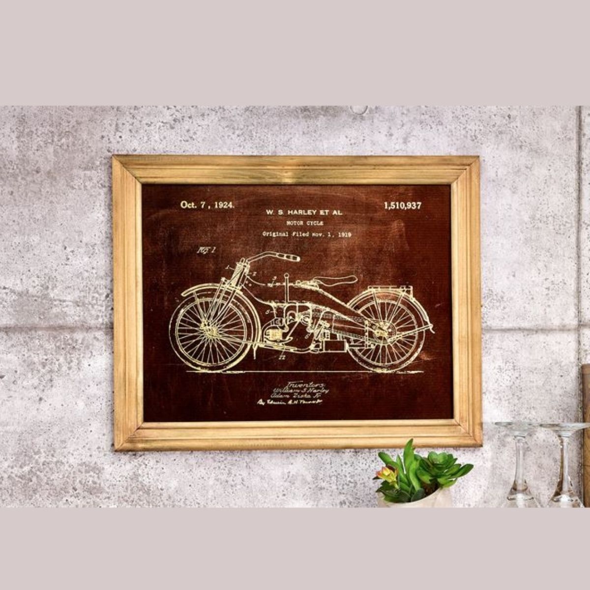Framed Motorcycle Wall Art