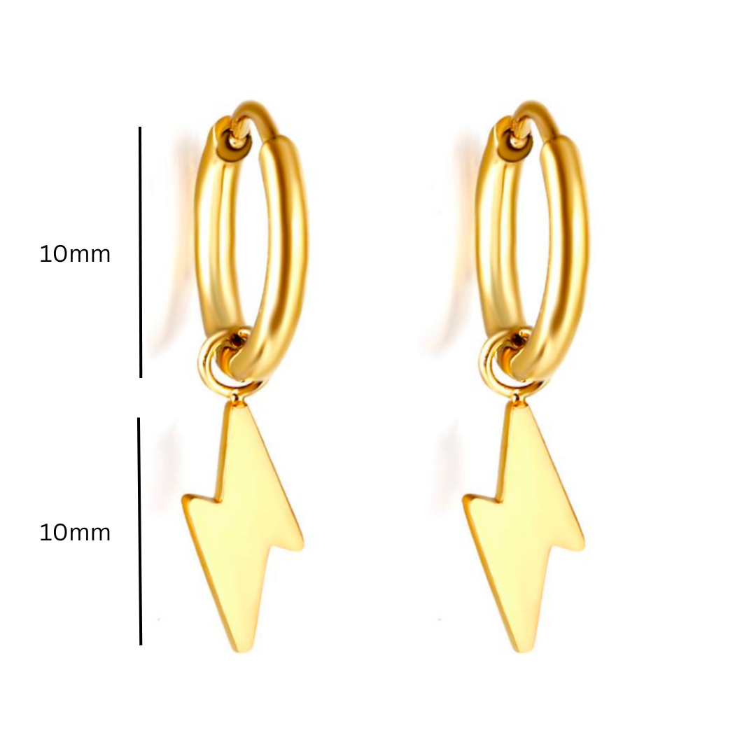 Baby lightning charm hoops - Gold