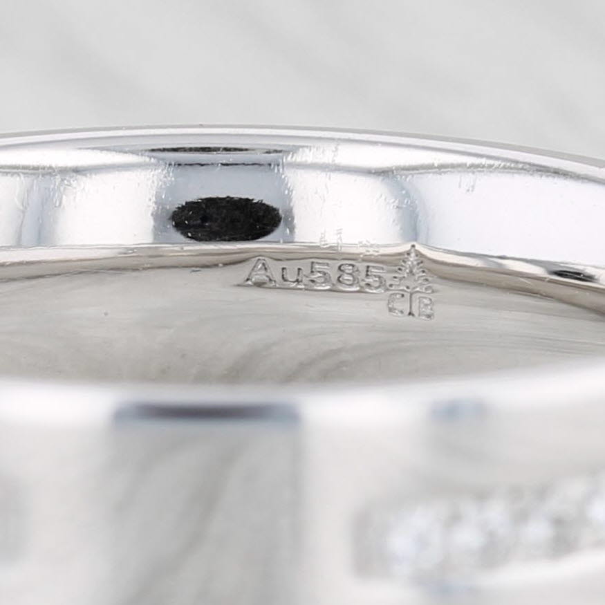 Men's 0.34ct Diamond Wedding Ring 14k White Gold Size 10.25 Band