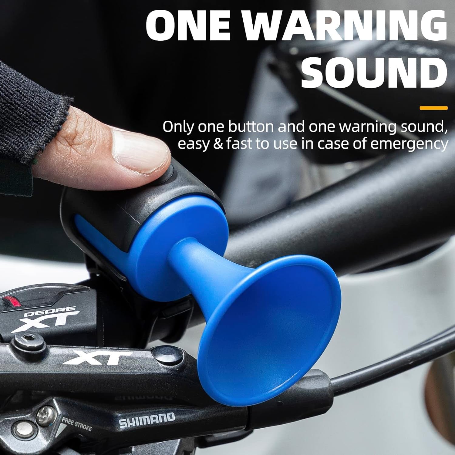 Bicycle Air Horn Loud - 120dB 1 Sound Mode Electronic Bicycle Bell.Super Electric Horn with Long Standby Button Battery Operated/IPX4 Waterproof Loud Bell for Adults