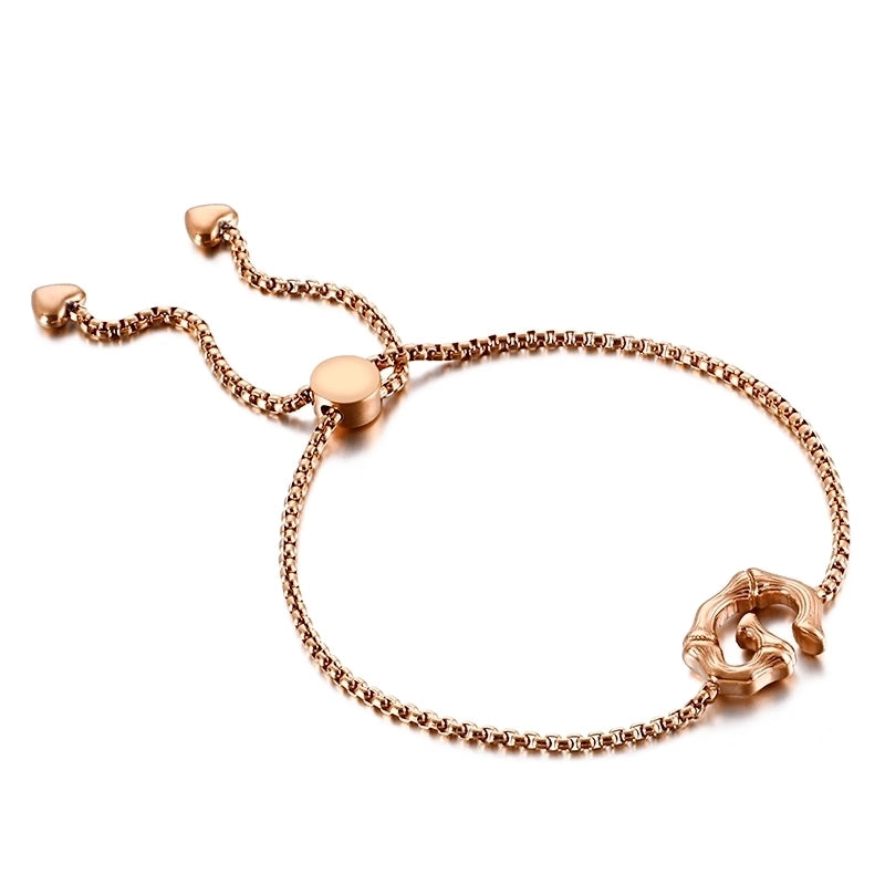 Casual Minimalist Letter Heart Shape Stainless Steel 18K Gold Plated Bracelets In Bulk