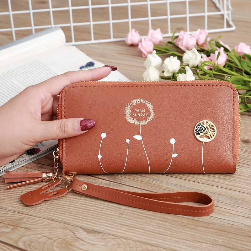 Korean Printing Medium Long Single Pull Wallet