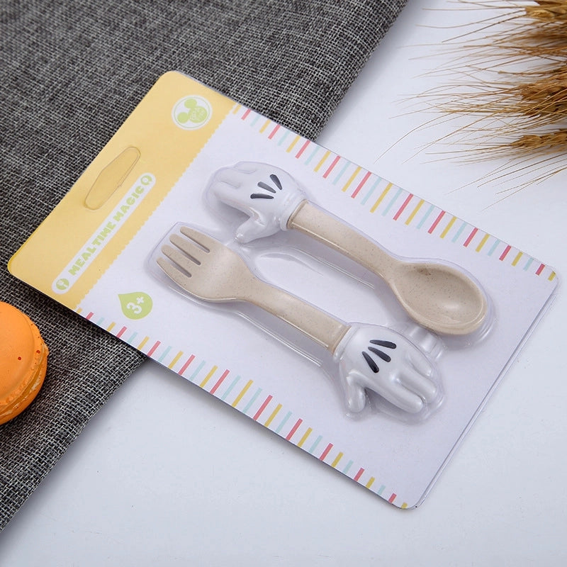 Cute Solid Color Wheat Straw Tableware 1 Set