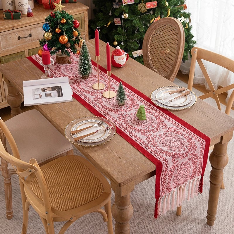 Christmas Casual Elegant Minimalist Floral Polyester Tablecloths