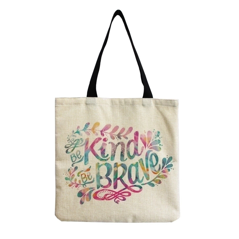 Women's Minimalist Letter Cotton And Linen Shopping Bags