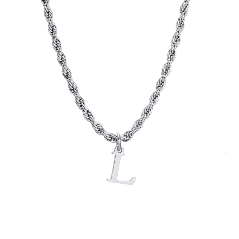 Minimalist Letter Stainless Steel Gold Plated Pendant Necklace