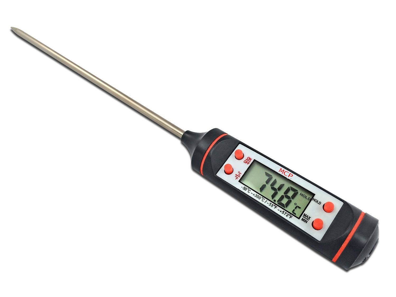 Stainless Steel Digital Instant Read Thermometer For Cooking Kitchen Food. Meat & Bbq