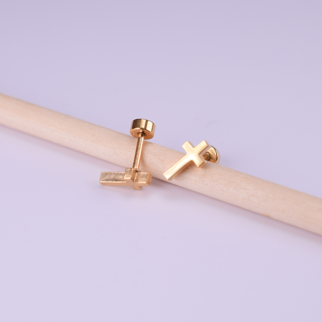 Cross studs - Gold