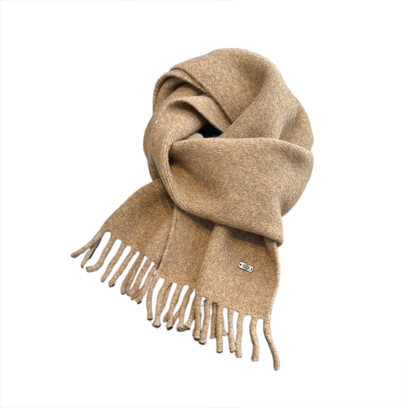 Women's Sweet Solid Color Fleece Scarf