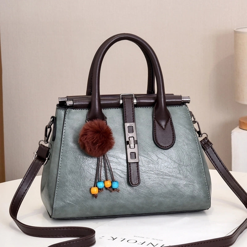 Women's Large All Seasons Pu Leather Classic Style Handbag
