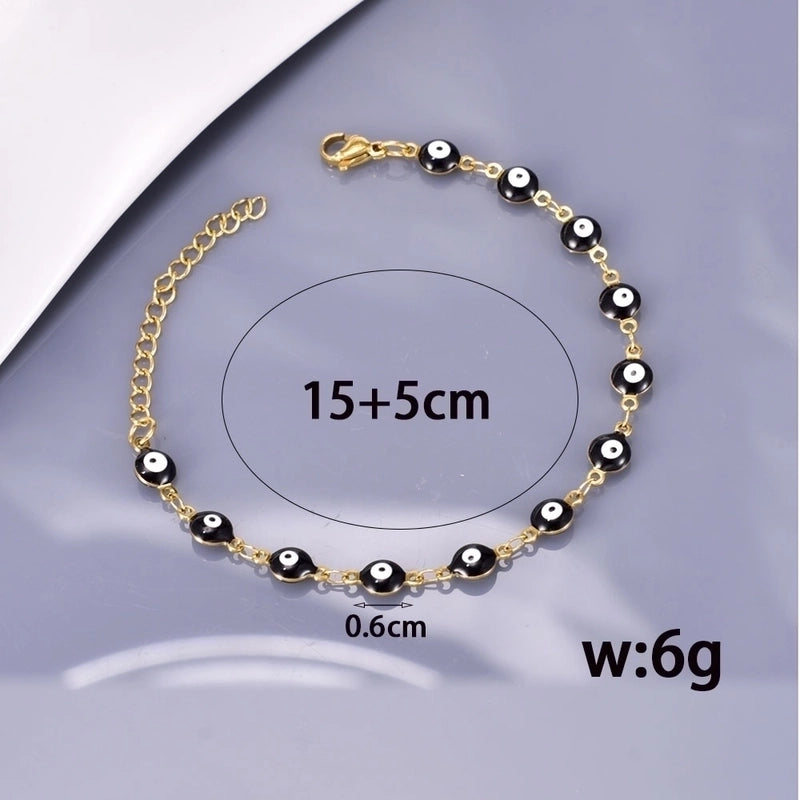 Retro Minimalist Eye 304 Stainless Steel Titanium Steel 18K Gold Plated Bracelets In Bulk