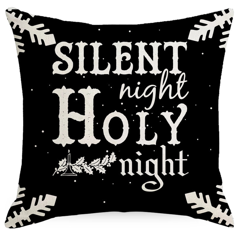 Fashion Christmas Tree Christmas Socks Letter Linen Pillow Cases