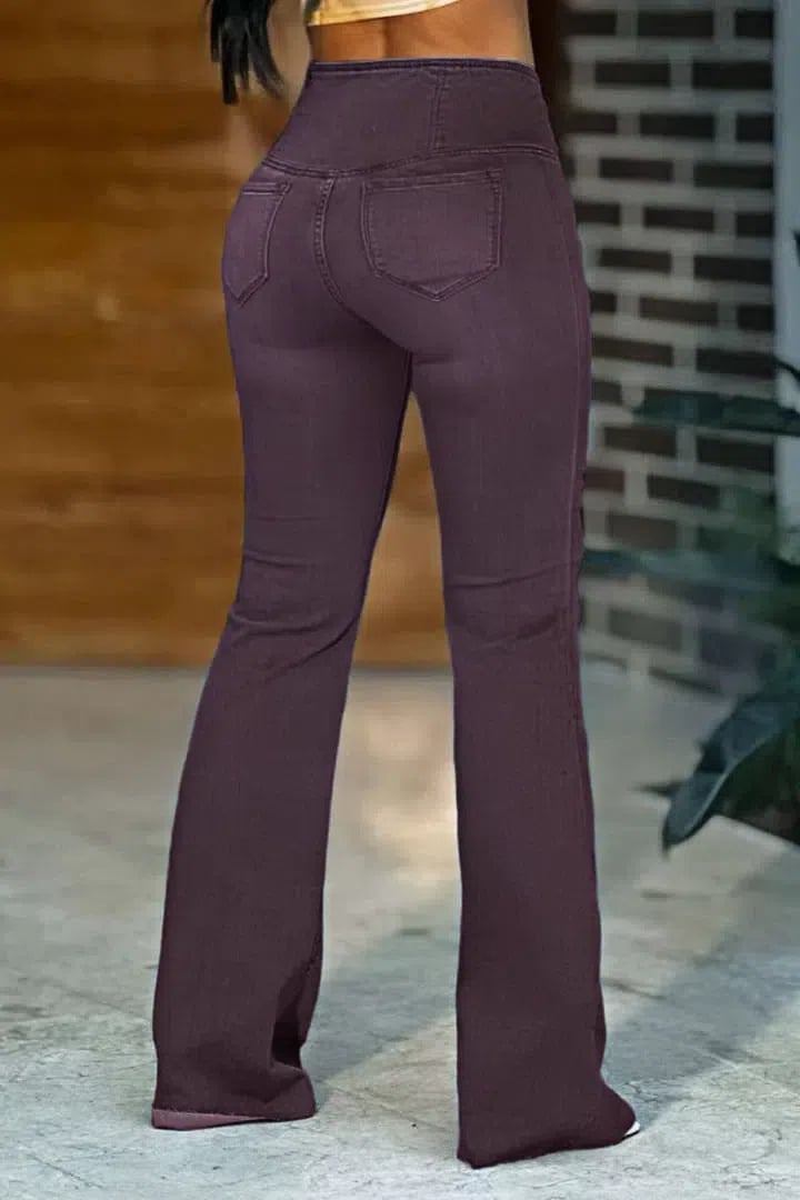 🔥Promotion-Wash Wrap Mid Rise Stretchy Flare Jeans