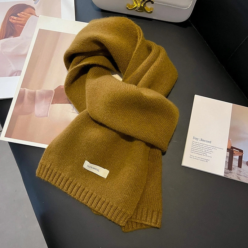 Unisex Sweet Solid Color Fleece Scarf
