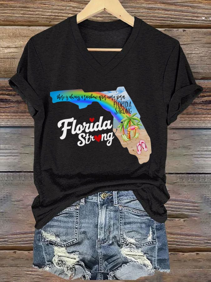 Women's Helene Hurricane florida  Strong Print Casual T-Shirt