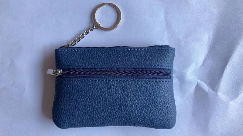 Women's Solid Color Pu Leather Zipper Coin Purses