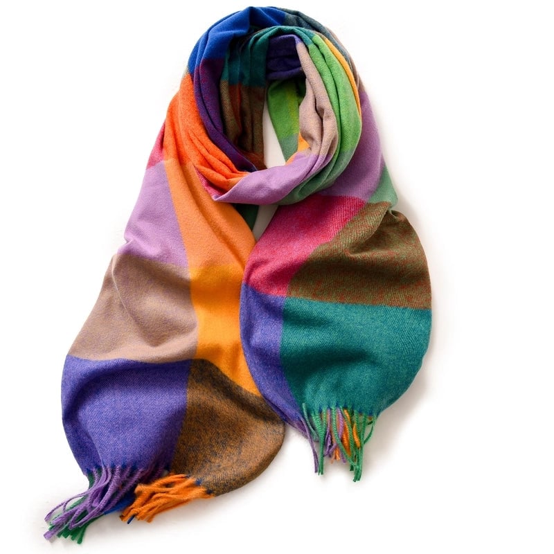 Women's Minimalist Color Block Polyester Printing Scarf