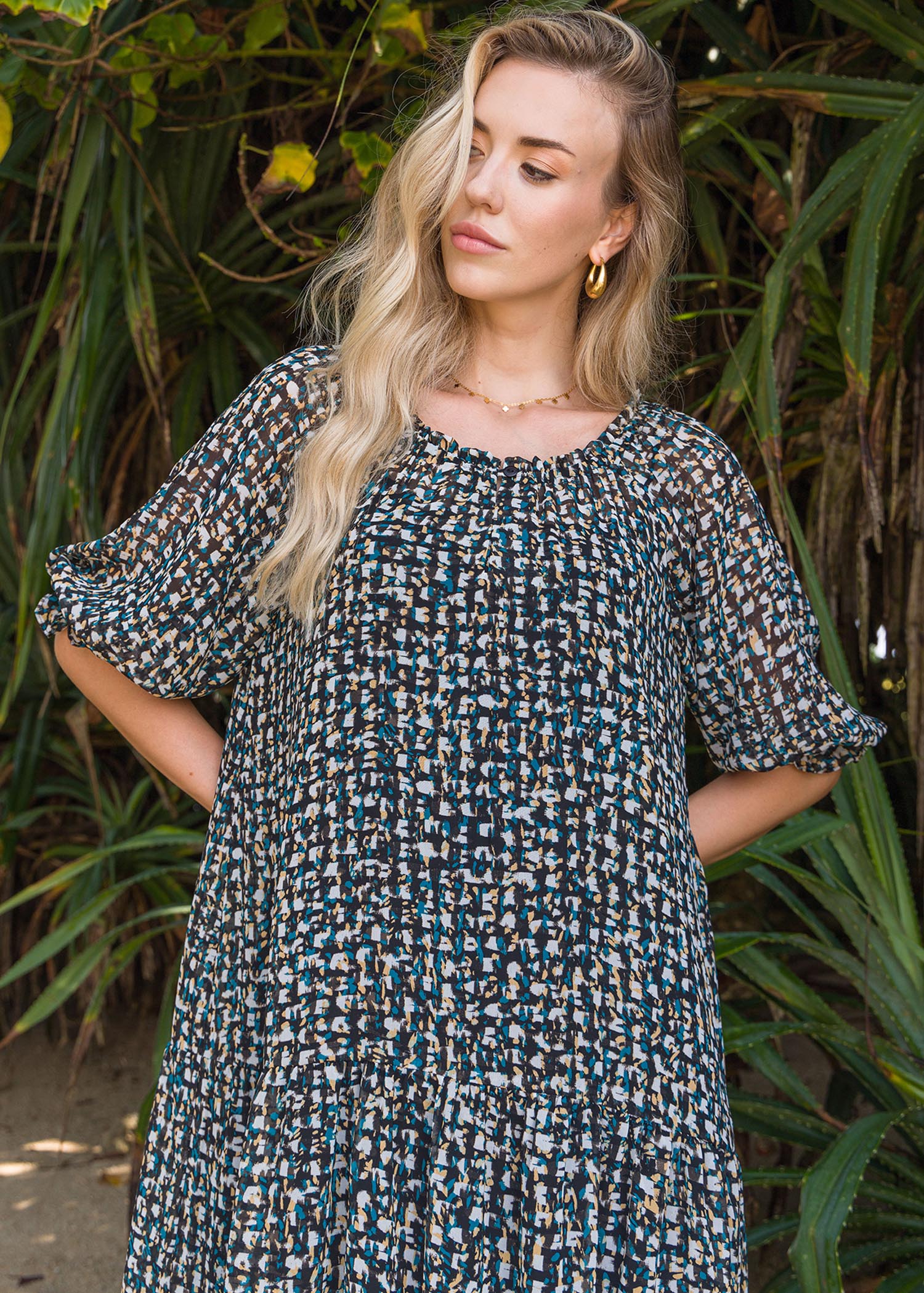 Printed Tiered Dress