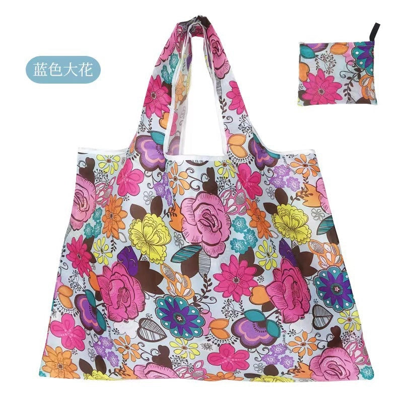 Cute Pastoral Flower Polyester Composite Needle Punched Cotton Shopping Bags